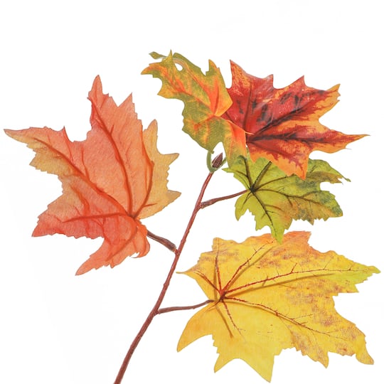 37" Orange, Yellow & Green Maple Leaf Stem by Ashland®